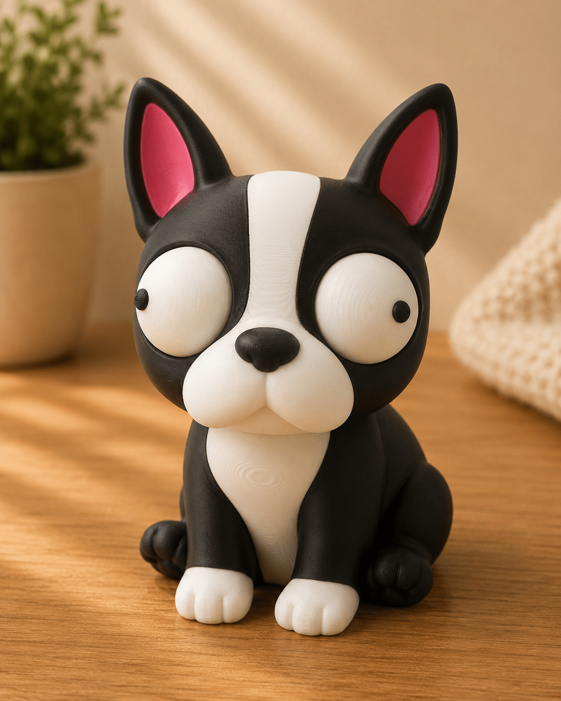 Goofy Boston Terrier | Süße 3D-gedruckte Sammelfigur – VantaVice - VantaVice