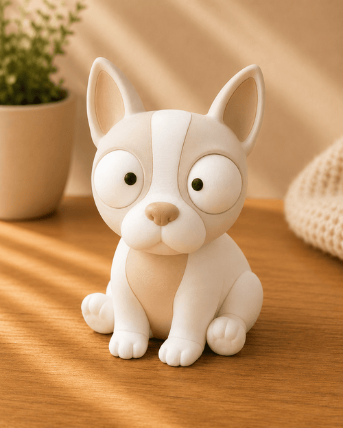 Goofy Boston Terrier | Süße 3D-gedruckte Sammelfigur – VantaVice - VantaVice